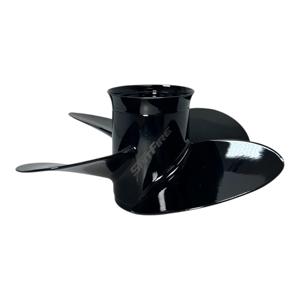 4-Blade Aluminum Black Propeller for Mercury 4 x 13.8 x 11P (Missing Hub Kit)