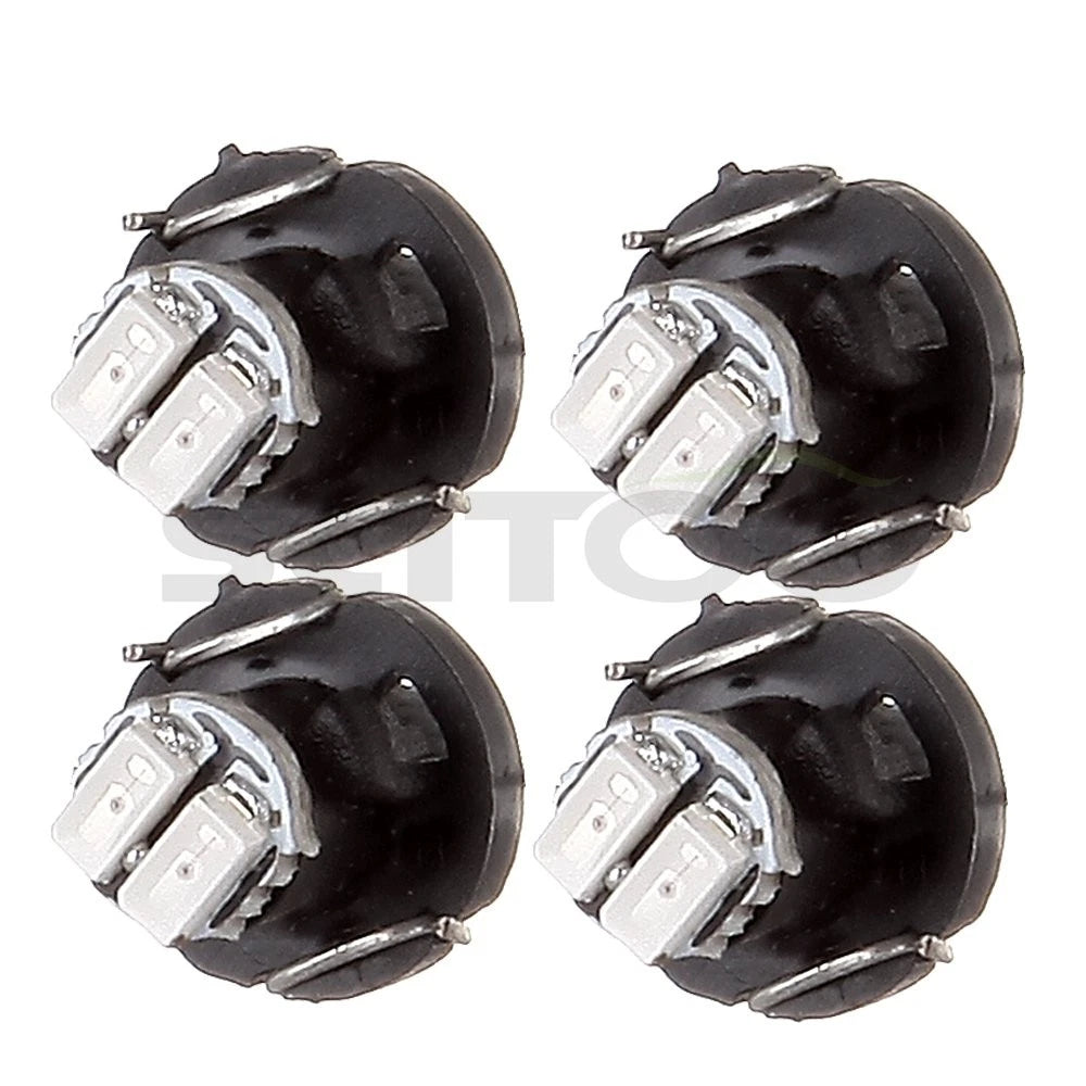 Set of 4 Red T3 Neo Wedge 3014 SMD LED A/C Heater Climate Lights