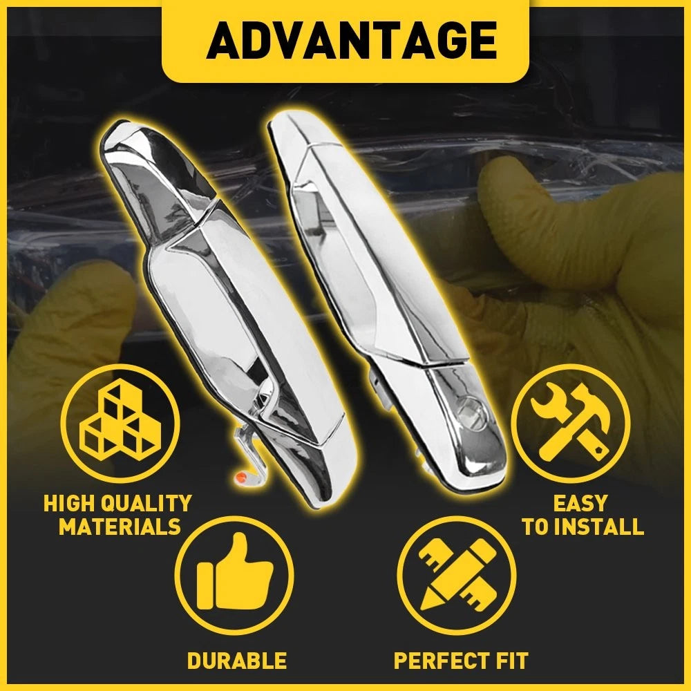 Set of 2 Chrome Outer Door Handles for Chevrolet Silverado 1500 2500 (2007–2013)
