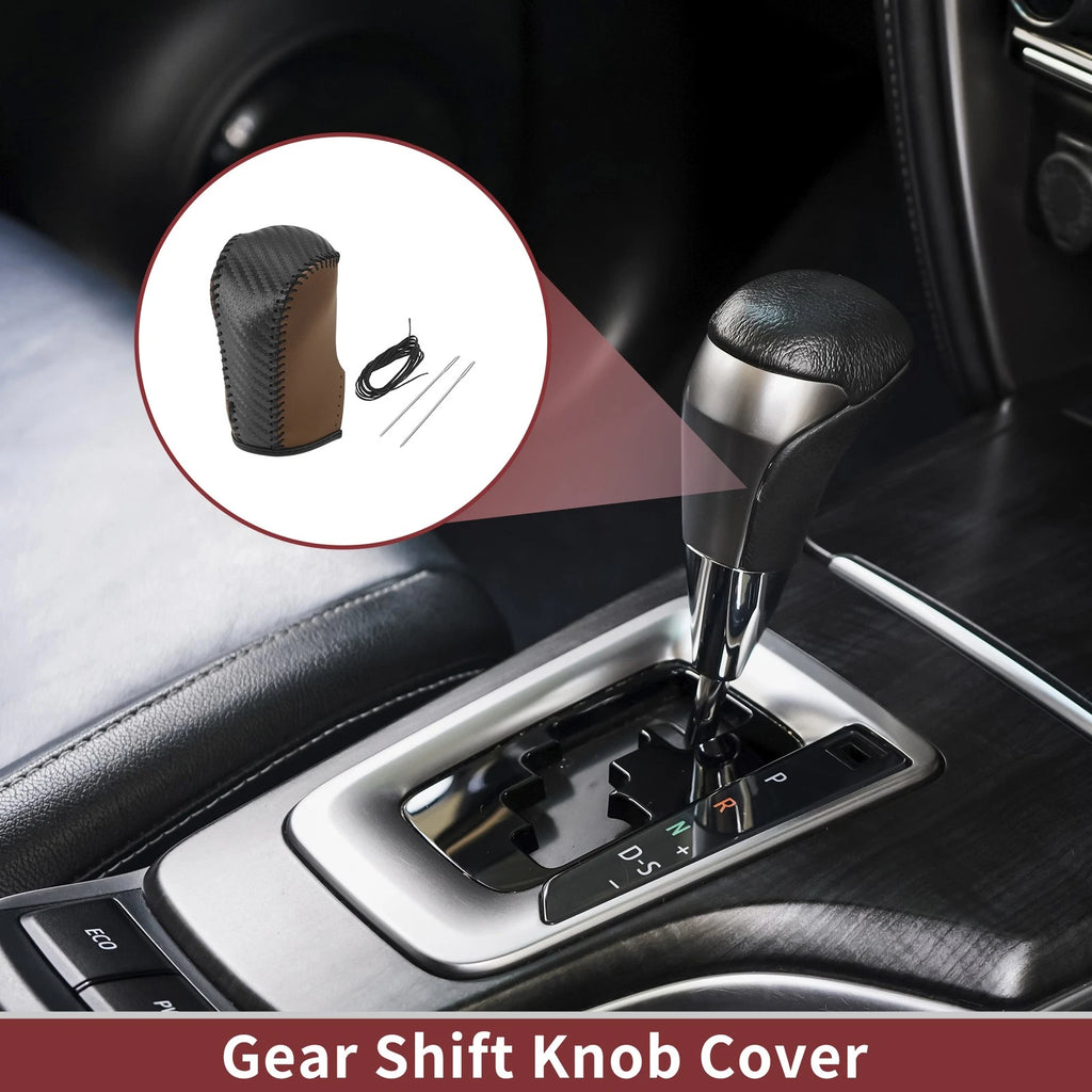 1 Pc Gear Shift Knob Cover for Nissan Murano (2009–2013) Black Brown Faux Leather