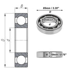 6209 Deep Groove Ball Bearing for Scooter Skateboard Wheel (45x85x19mm)