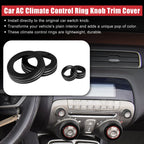 Set of 4 Black Aluminum Alloy Center Control Ring Knob Covers for Chevrolet Camaro 