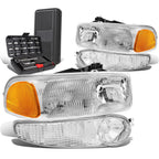 Chrome Amber Side Headlight Bumper Lamp for GMC Sierra Yukon (2001–2007)