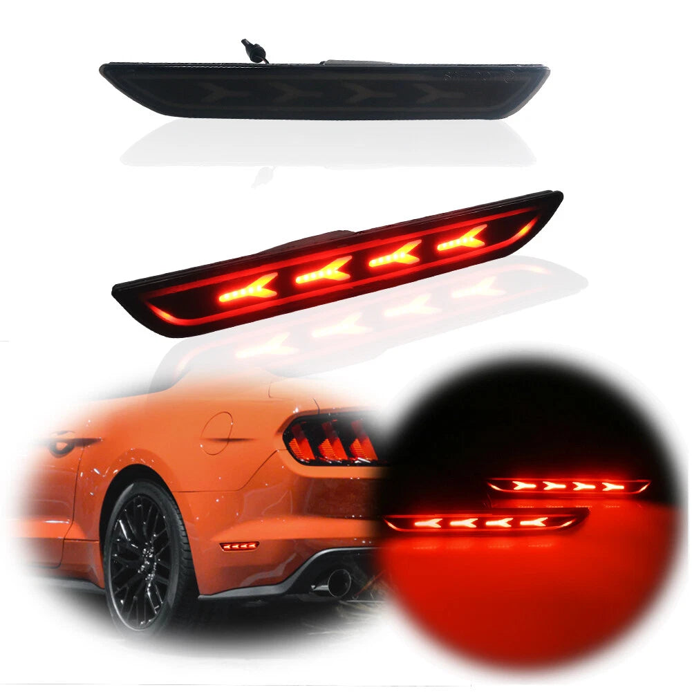 Smoked Lens Red LED Rear Side Marker Lights for Ford Mustang (2015–up)