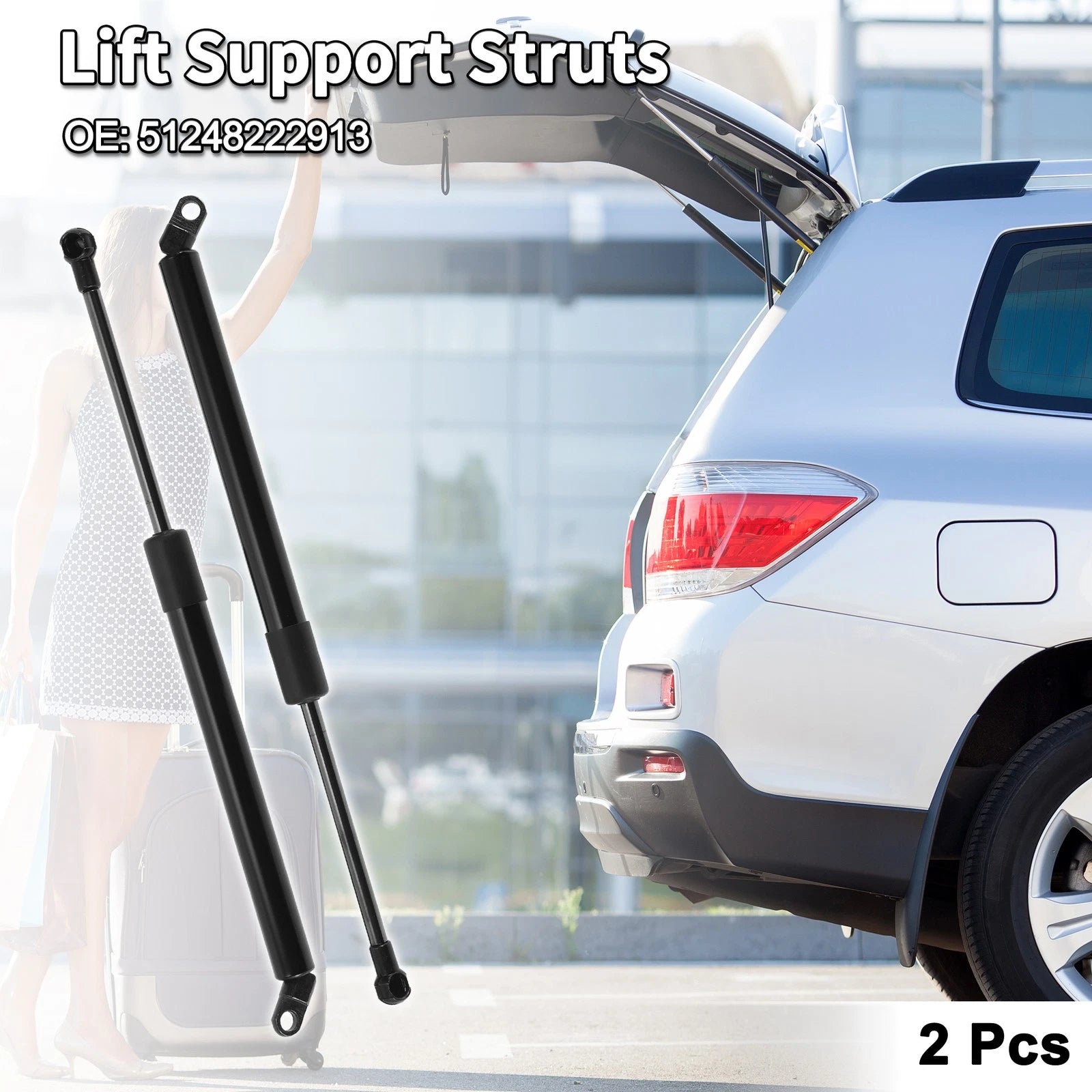 Set of 2 Rear Hatch Lift Supports Struts for BMW E39 525i 528i 530i 540i M5 (1997–2003)
