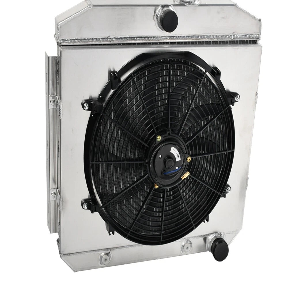 3 Row Aluminum Radiator + Fan Shroud for Chevy Bel Air V8 (1955–1957)