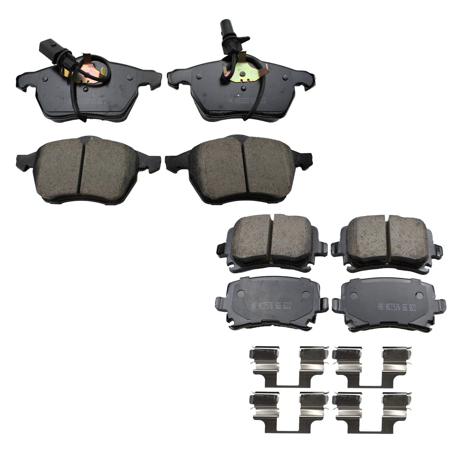Akebono EURO Front & Rear Ceramic Brake Pad Kit for Audi S4 (2018–2023)