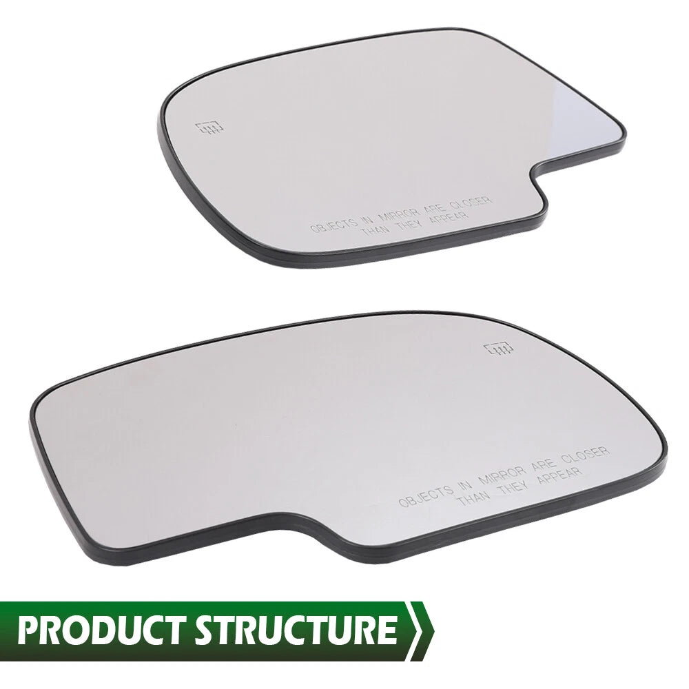Power Heated Mirror Glass Pair for Chevy Silverado, GMC Yukon, Avalanche