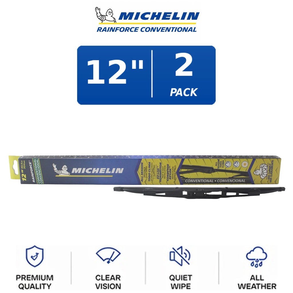 Set of 2 Michelin RainForce Wiper Blades for All Vehicles (12")