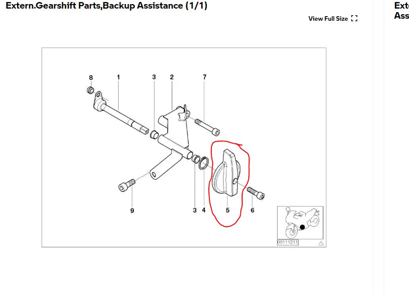 Handle Turn Knob for BMW K1200LT (1999–2004) P/N: 2341666264
