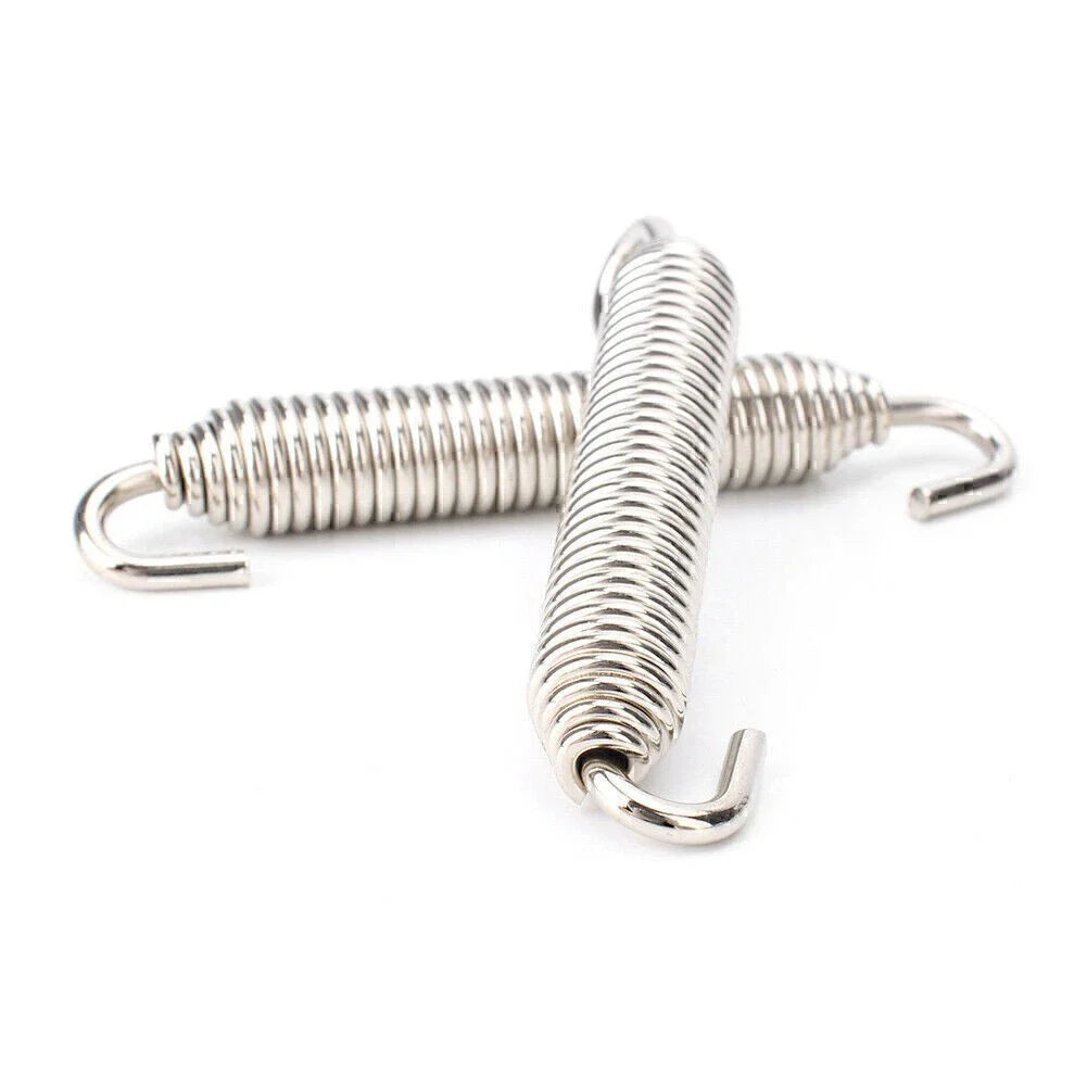 4PC Silver Universal Long Outlaw Racing Stainless Header Exhaust Springs 83mm