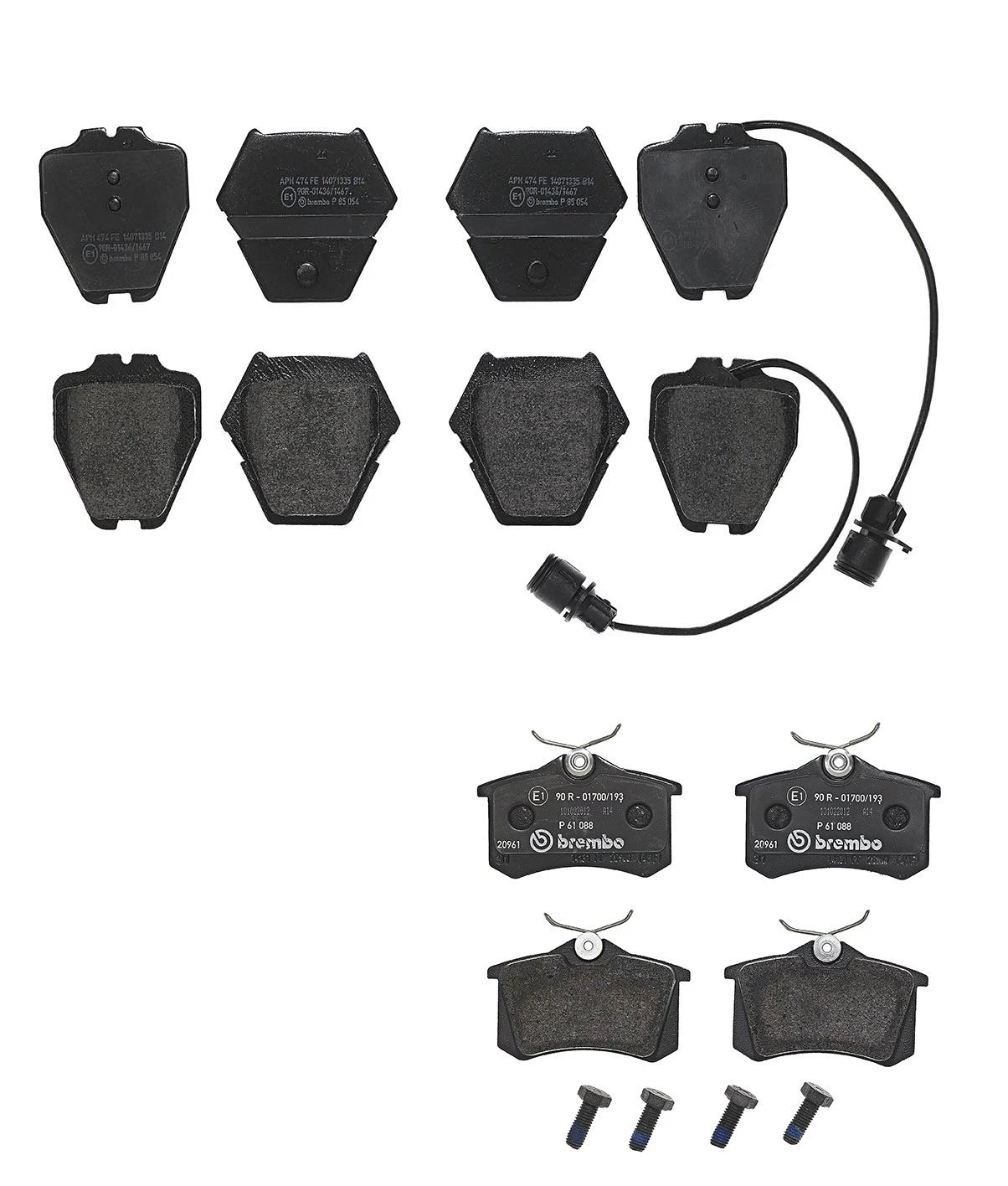 Brembo Brake Pads Kit for Audi A8 Quattro 4.2 (2000)