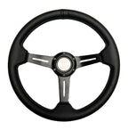 Steering Wheel with Leather Grip Brushed Black 6-Hole for Jeep Wrangler (2007–2018)