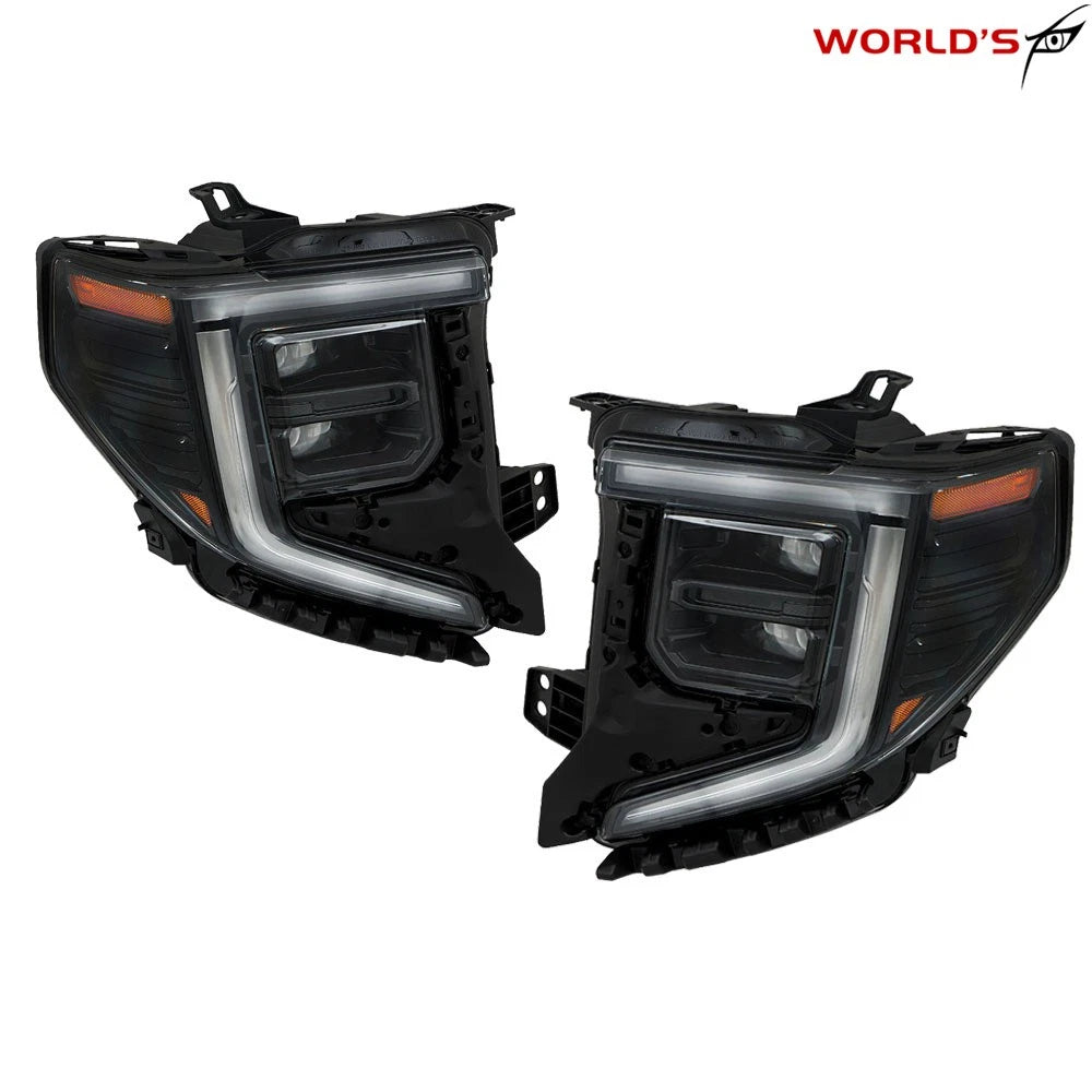 Pair of Full LED Black Headlights for GMC Sierra 1500 (2022–2024)