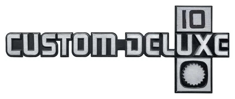 Front Fender Emblem Custom Deluxe 10 for 1981–1987 Chevy Pickup Trucks