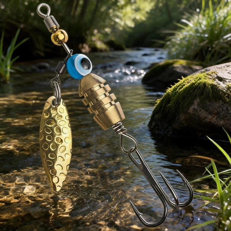 5PCS Rotating Metal Fishing Lure Spinner Bait for Trout