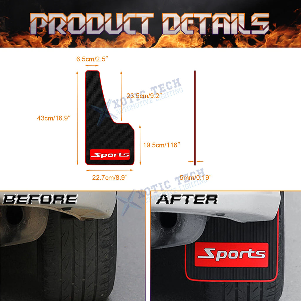 Sports Rubber Mudguards Protector for Honda Accord Civic CR-V (2010-2022)