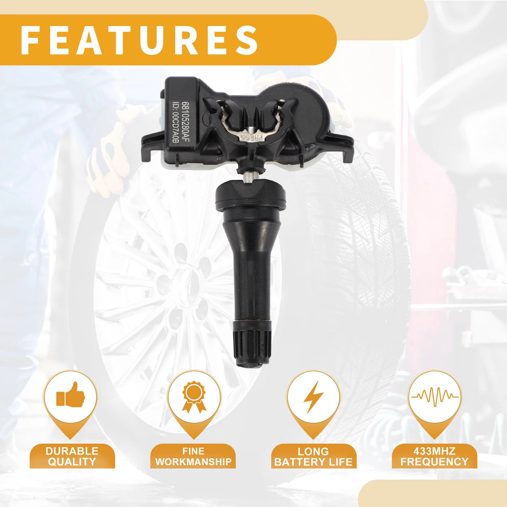 Tire Pressure Sensor for Jeep Renegade (2015–2016) No.68105280AF 433MHz
