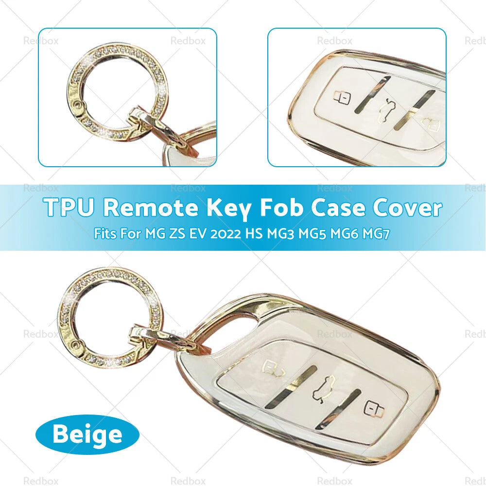 TPU Remote Key Fob Case Cover for MG ZS EV HS MG3 MG5 MG6 MG7 (2018–2023)