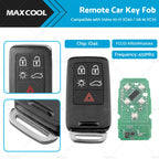 Remote Car Key Fob Entry KR55WK49264 for Volvo XC60 (2010–2017) / XC70 (2008–2016)