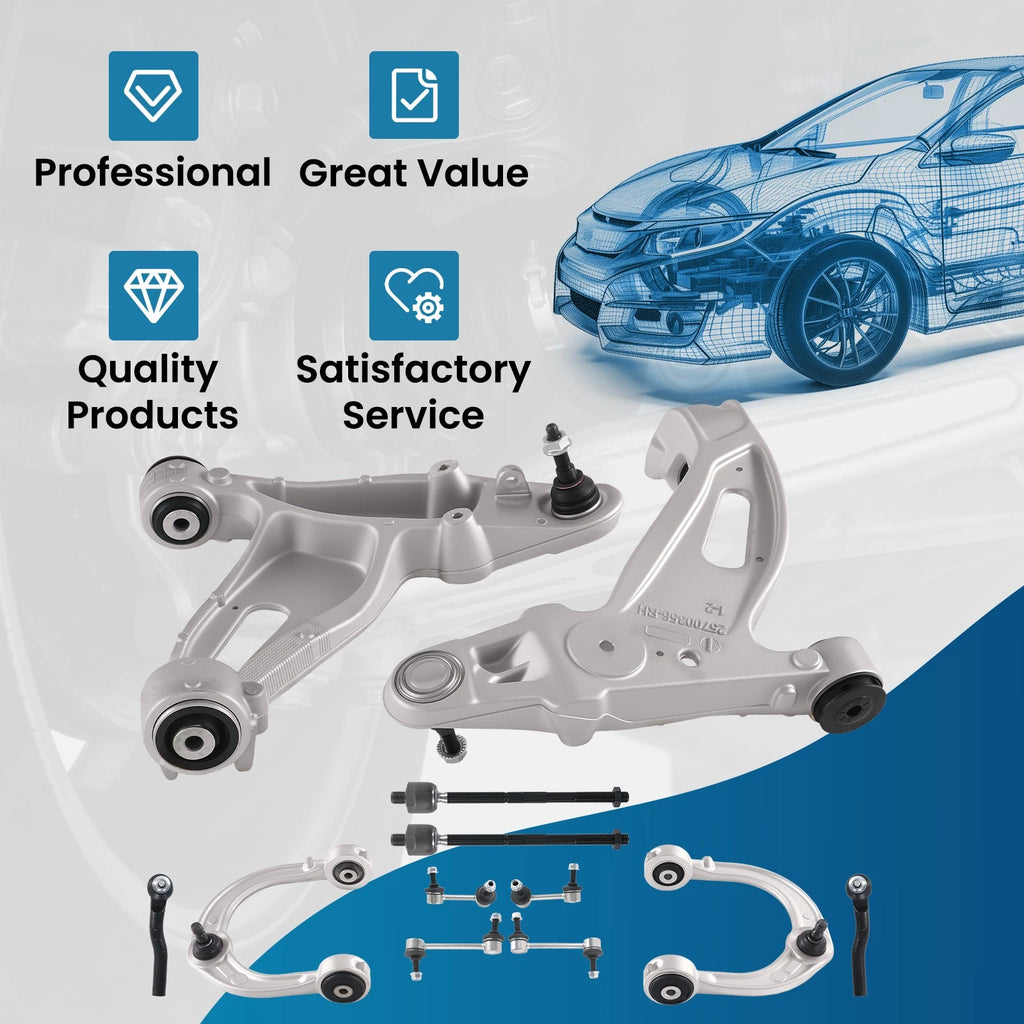12x Front Suspension Upper Lower Control Arm Kit for Cadillac CTS (2003–2007)