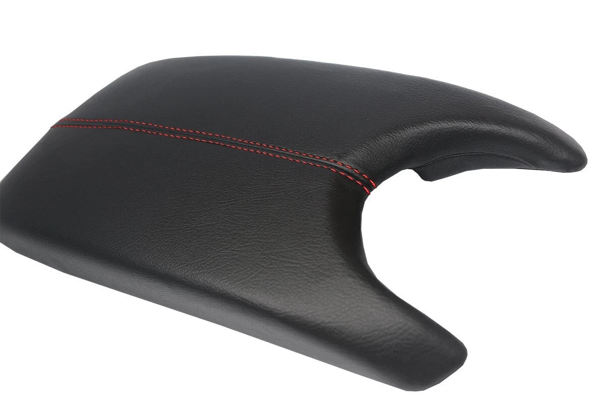 Leather Console Lid Armrest Cover for Cadillac ATS (2013–2019) Red Stitch