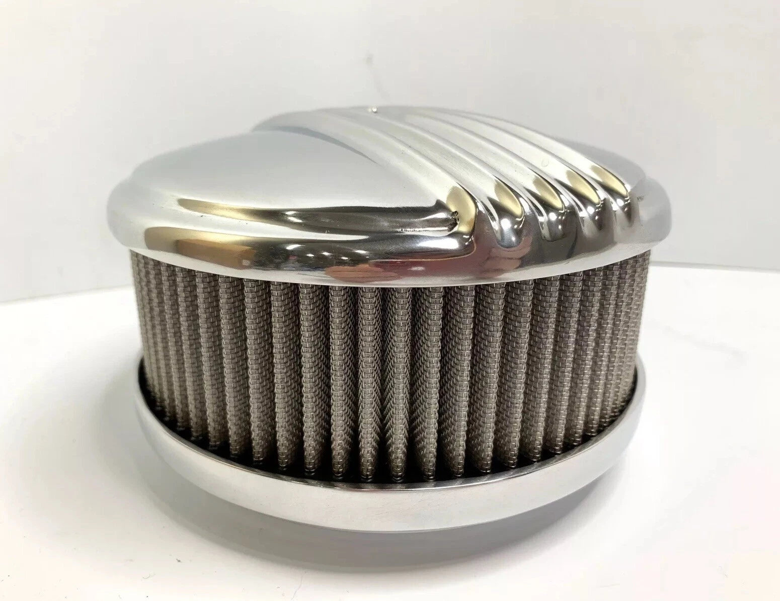 Polished Half Finned Aluminum Air Cleaner for Universal Fit (All Years)