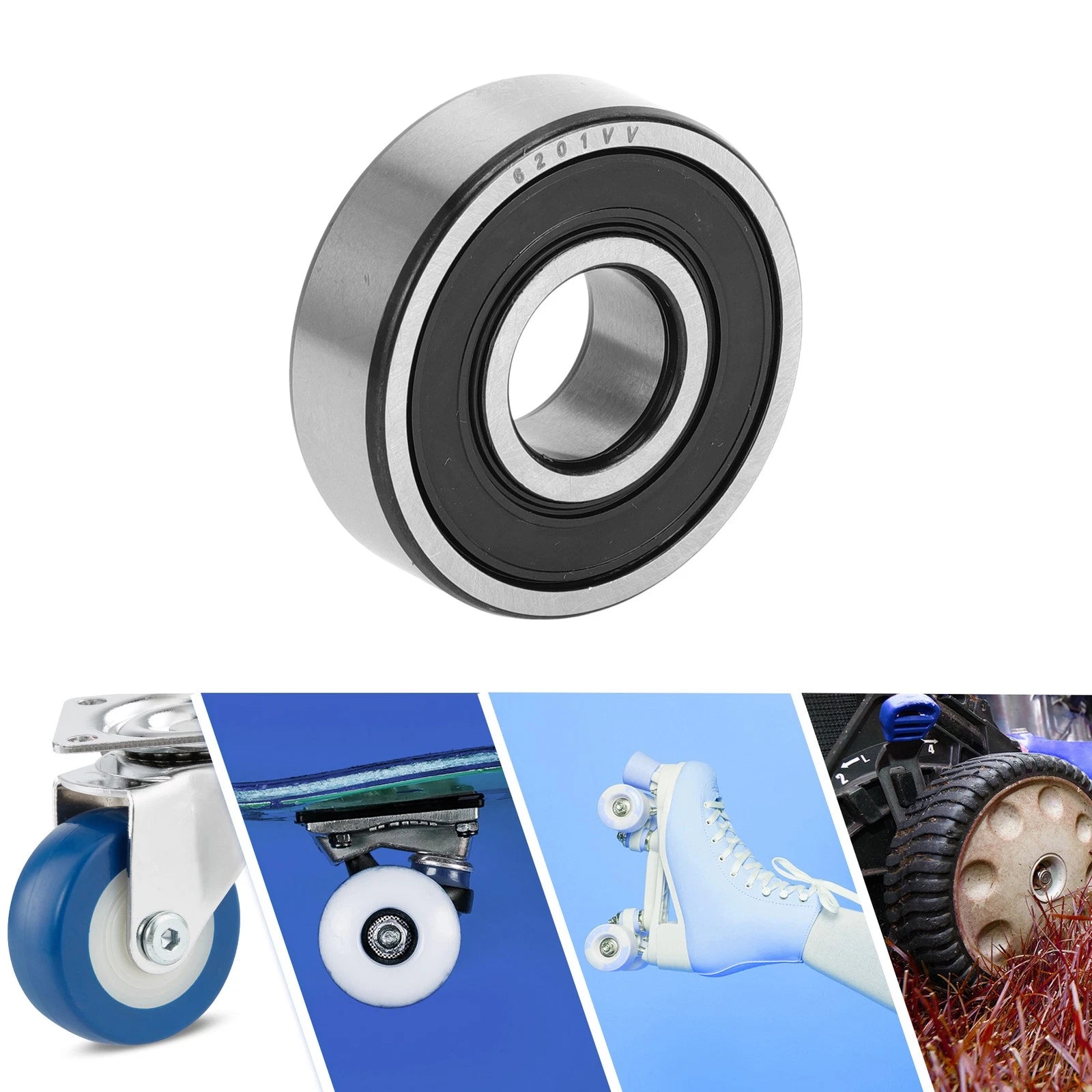 6201VV Deep Groove Ball Bearing for Scooter Skateboard Wheel (12x32x10mm)