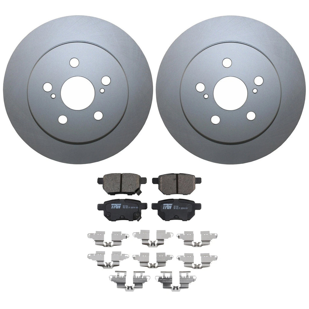 Rear Brake Kit 259mm Rotors & TRW Pro Ceramic Pads for CT200h, Corolla, Matrix, Prius (2011–2018)