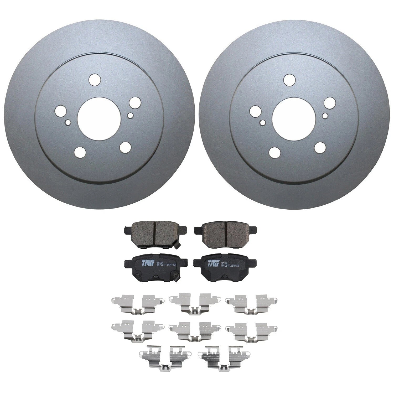 Rear Brake Kit 259mm Rotors & TRW Pro Ceramic Pads for CT200h, Corolla, Matrix, Prius (2011–2018)