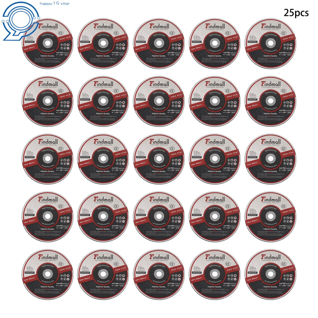 25 Pack Cut Off Wheels 4" x 1/32" for Metal & Stainless Steel