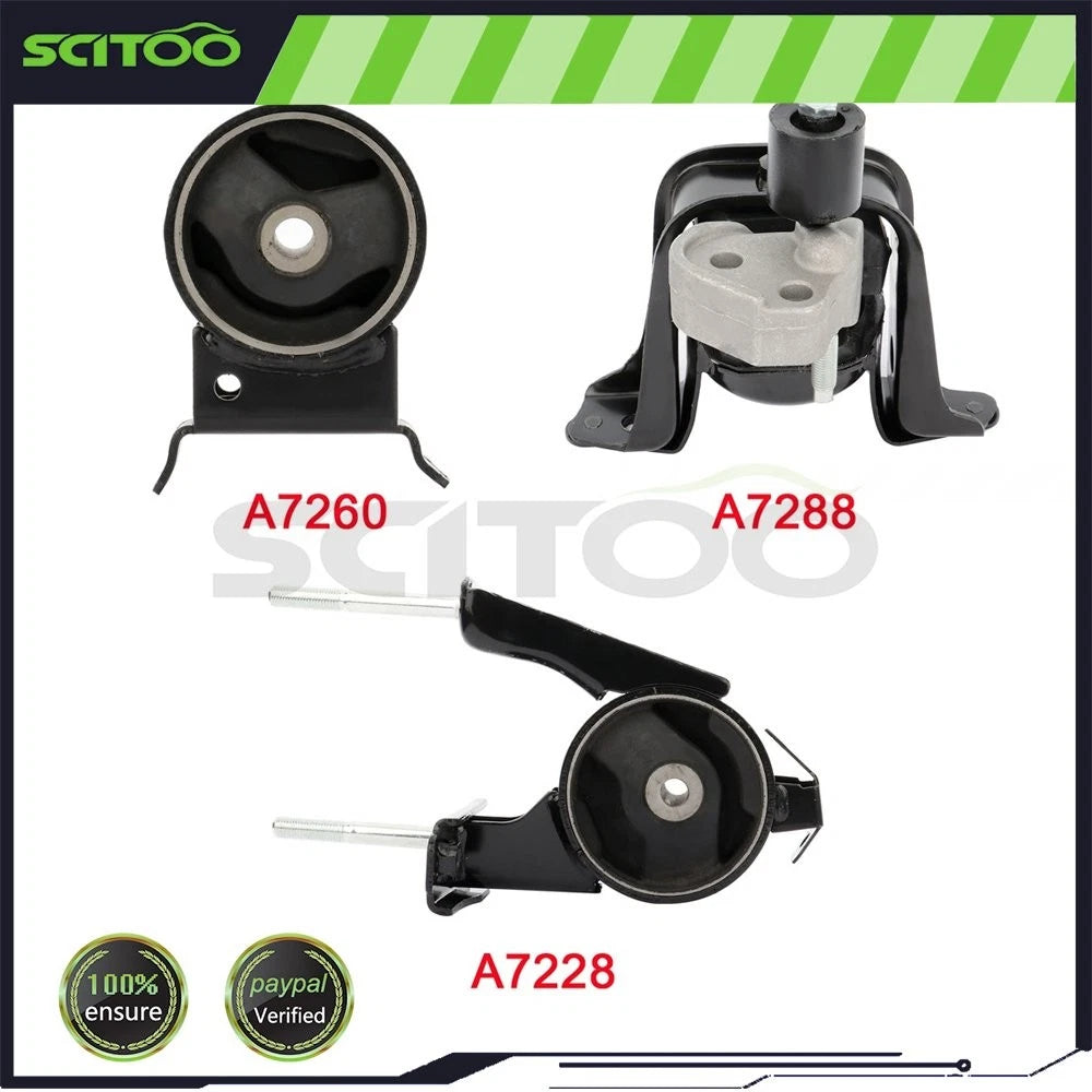 3X Engine Mounts for Toyota Echo 1.5L (2000–2005) A7288 A7228
