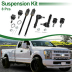 8pcs Front Suspension Kit Inner Outer Tie Rod End Ball Joint for Ford Explorer (2011–2021)