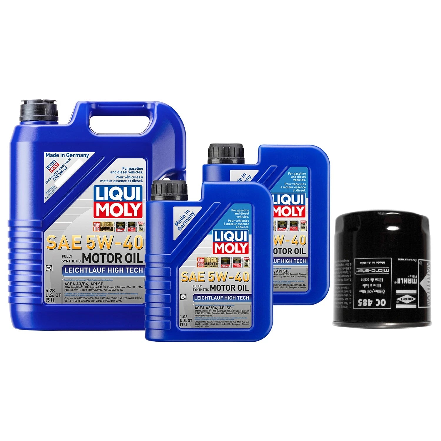 Oil Change Kit for Audi 2.7/2.8L (2000–2006) - 7L Liqui Moly 5W40, Mahle