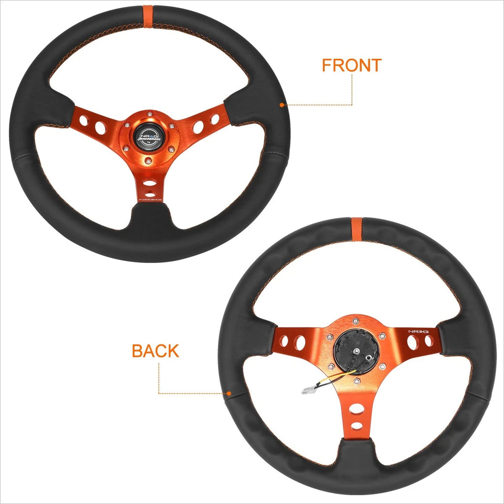 NRG RST-006OR Racing Steering Wheel 350mm 3" Deep Dish for Universal Fit