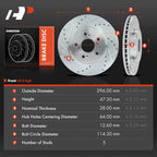 Front Drilled Brake Rotors for Honda CR-V (2007–2016) Crosstour (2012–2015)