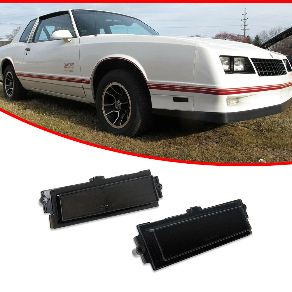 Smoked Lens Front Fender Side Marker Lights for Chevy Monte Carlo SS (1981–1988)