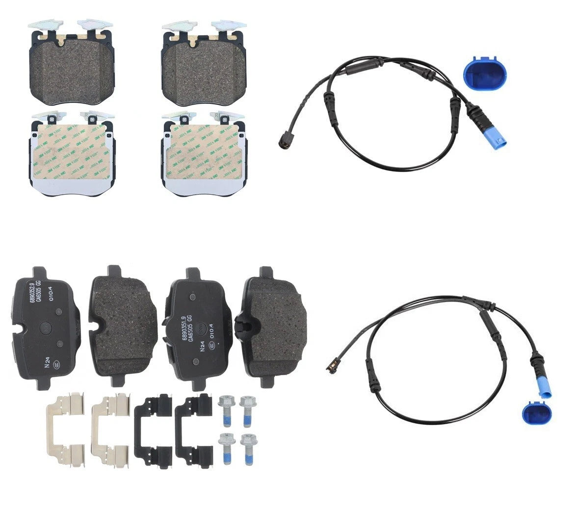 Set of 4 Disc Brake Pad Sets and Sensors for BMW G05 G06 (2019–2023)