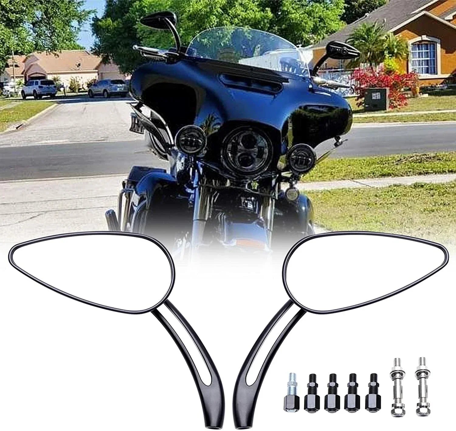Skull Rear View Mirror for Harley Bobber Chopper Sportster Cafe Racer