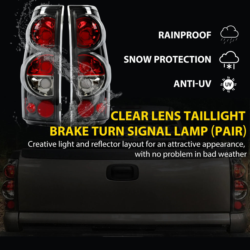 Clear Lens Tail Lights for Chevy Silverado 1500 2500 3500 (1999–2006)