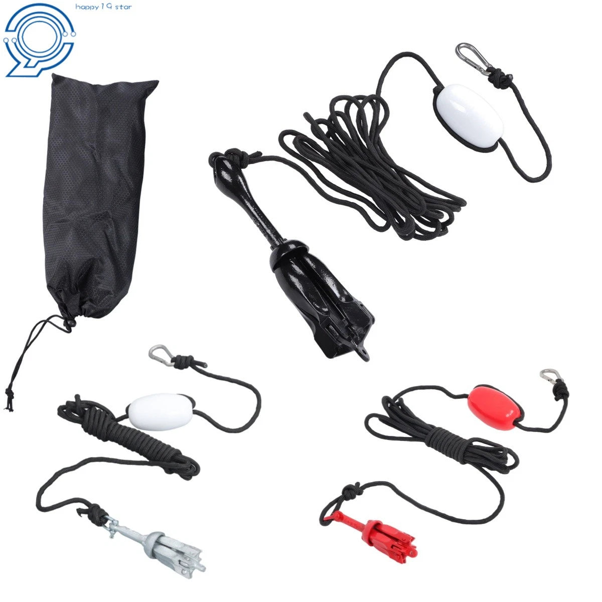 Folding Anchor Kit for Canoe Kayak Raft Boat (1.5LB/3.3LB/5.5LB/7.05LB)