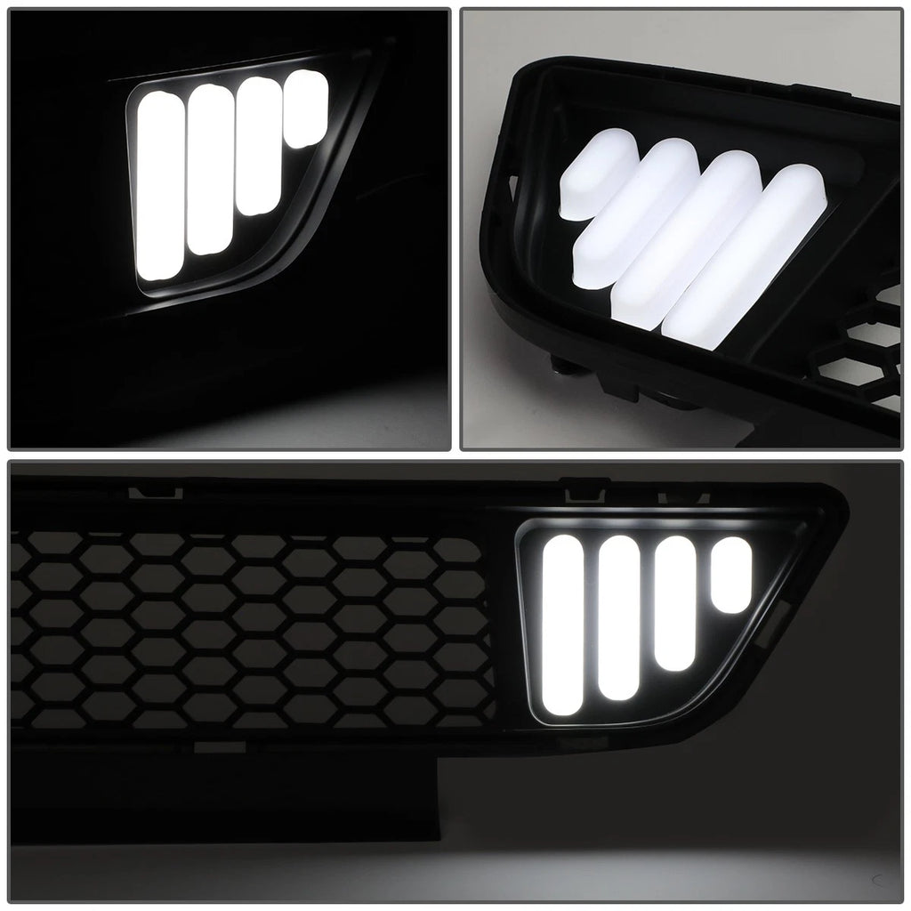 Honeycomb Mesh LED DRL Front Lower Bumper Grille for Mustang (2015–2017)