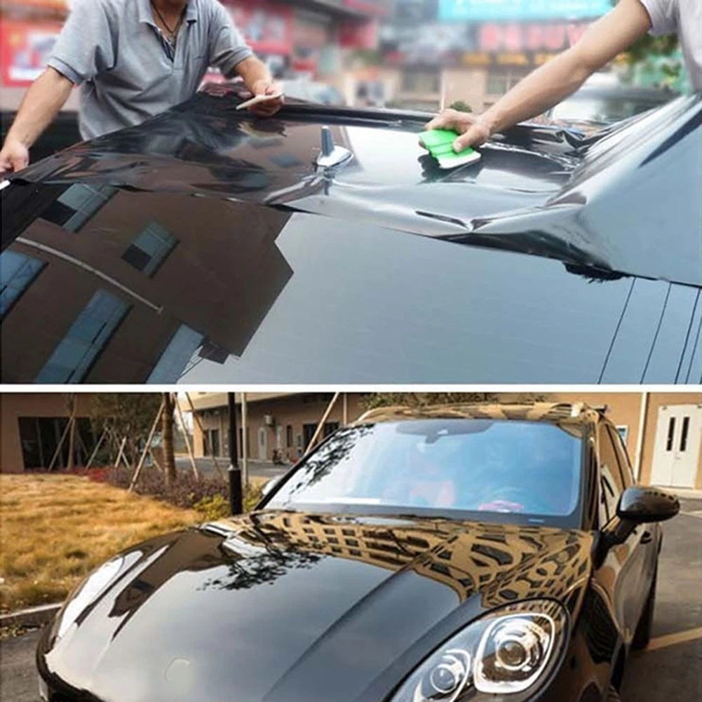 Vinyl Car Wrap Sheet Roll Film 30x152cm Black Gloss Anti-Stain