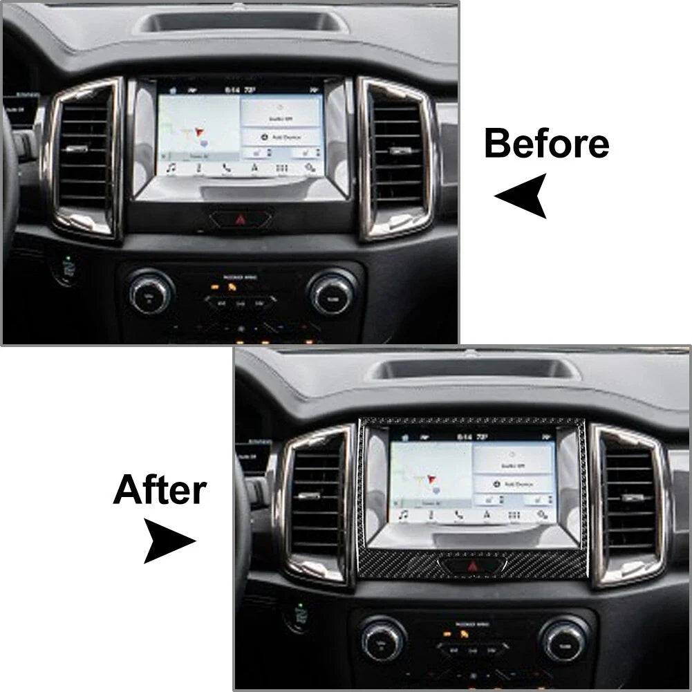 Carbon Fiber GPS Panel Cover Trim for Ford Ranger 2015-2022