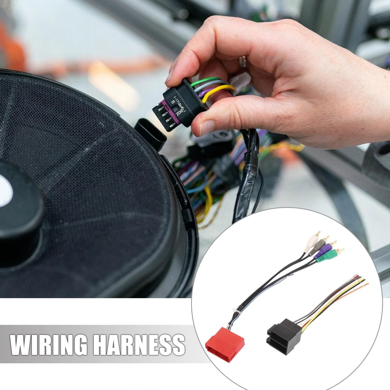 Set of 4 RCA Male Connectors Wiring Harness for VW Audi (70-1787)