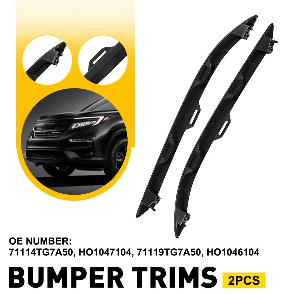 2X Front Bumper Trim for Honda Pilot (2019–2022) Black