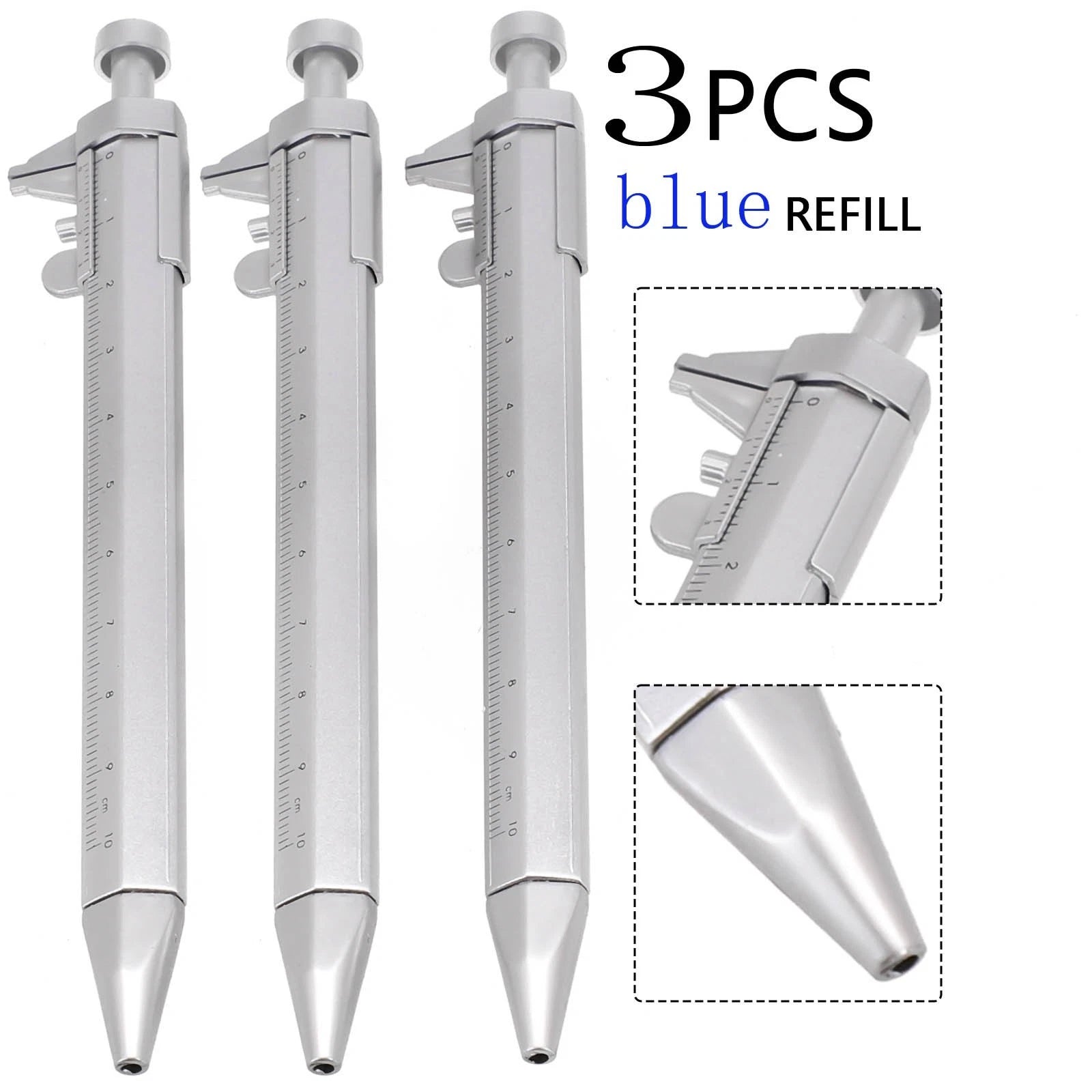 3pc Gel Ink Pen Set for Office (Vernier Caliper 0.5mm Roller Ball)