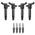 Set of 4 Ignition Coils & 4 Iridium Spark Plugs for Hyundai Kia L4