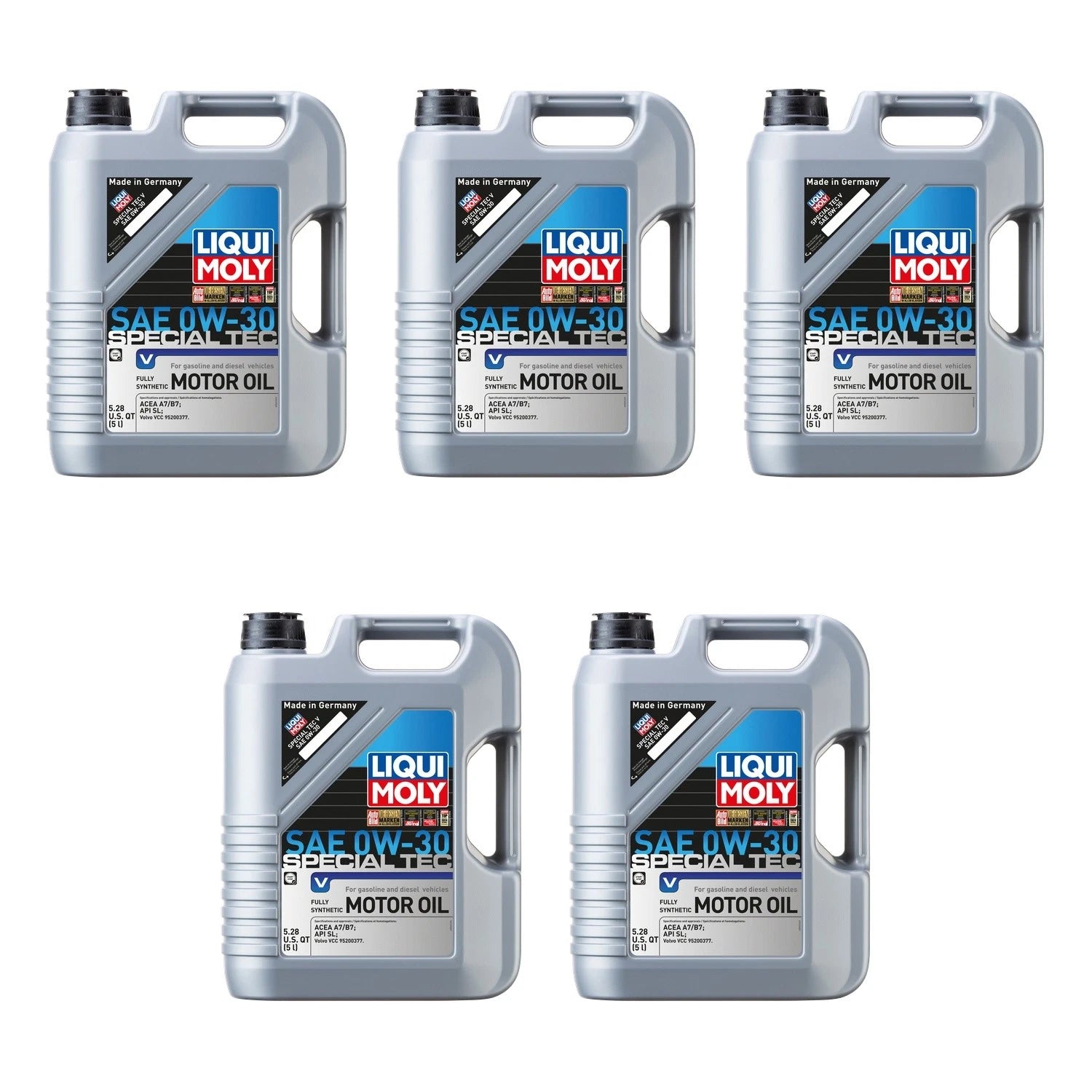 Set of 5 Liqui Moly Special Tec V 0W-30 Engine Motor Oil (25L)
