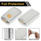 TPU Silicone Car Key Case for Mazda 2/3/5/6 (4 Buttons) - White/Silver Edge